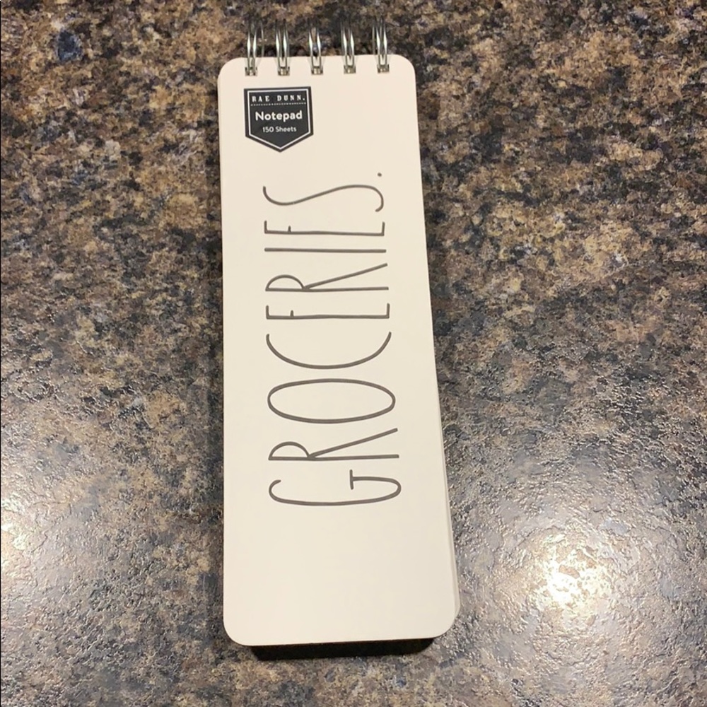 RAE DUNN “GROCERIES.” Notepad